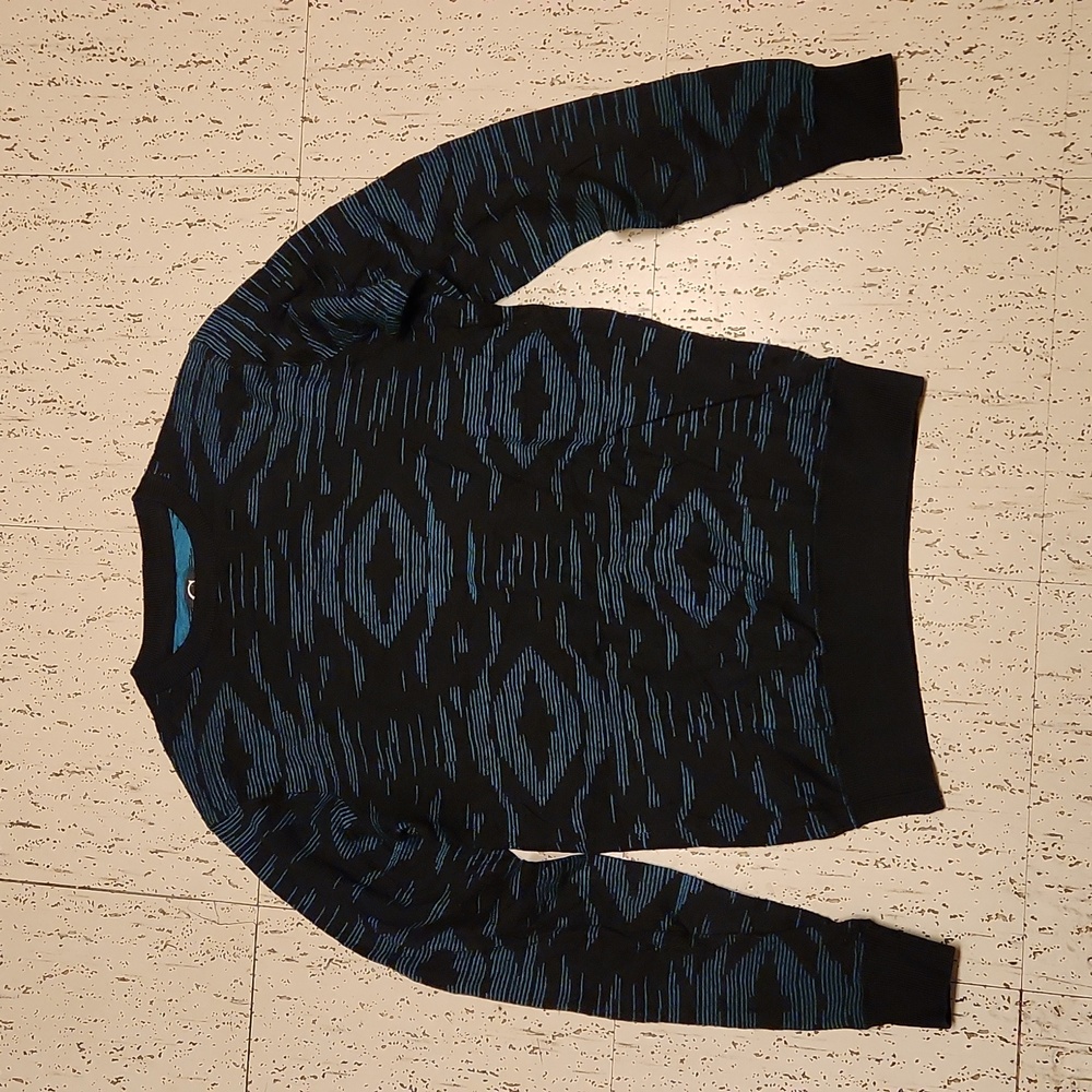 Grafton Black And Blue Knit Pullover Crewneck Sweater